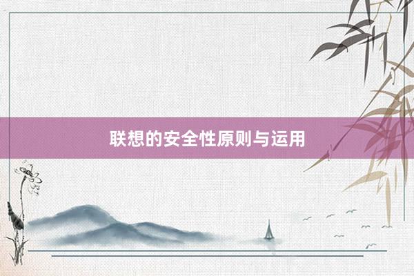 联想的安全性原则与运用